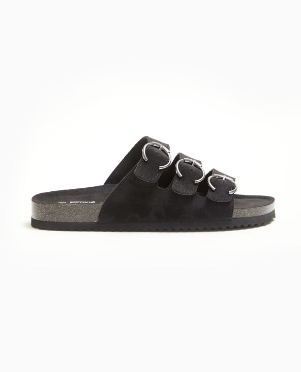 Mules 3 brides noir - Pimkie