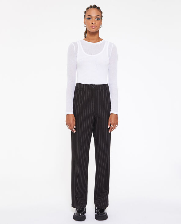 Pantalon city droit rayé noir - Pimkie