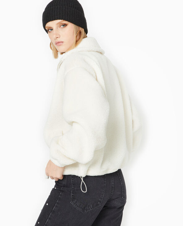 Veste zippée en sherpa écru - Pimkie