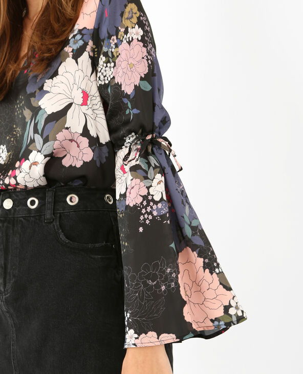 Body satiné fleuri noir - Pimkie