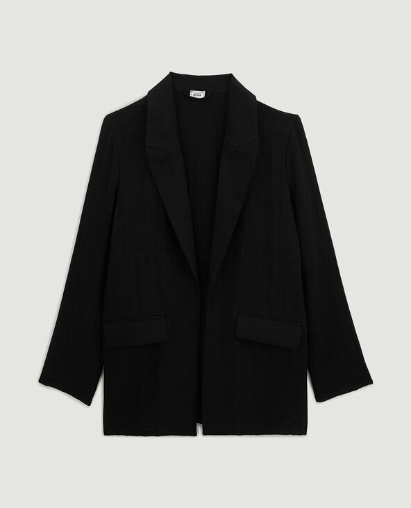 Veste blazer effet lin noir - Pimkie