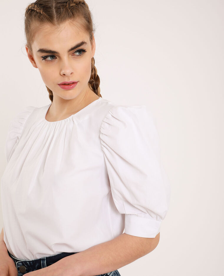  Blouse  manches  ballon  blanc 562064905A09 Pimkie