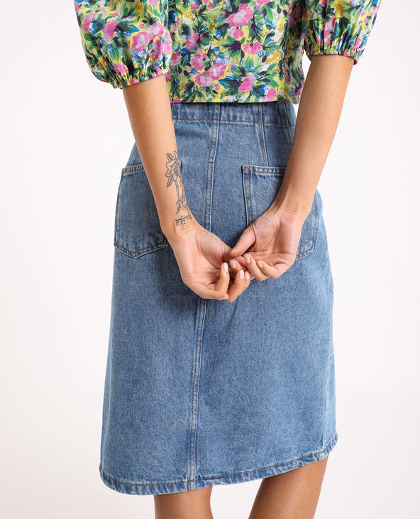 Jupe midi en jean Autres - Pimkie