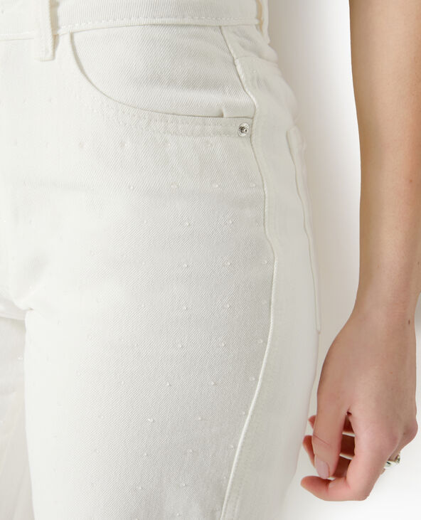 Jean droit avec strass blanc - Pimkie