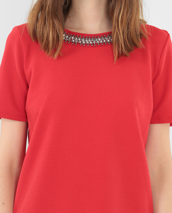 Top col bijou rouge - Pimkie
