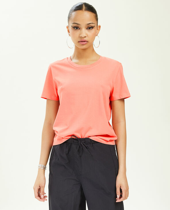 T-shirt basique col rond rose - Pimkie