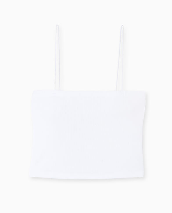 Top bandeau court avec bretelles fines blanc - Pimkie