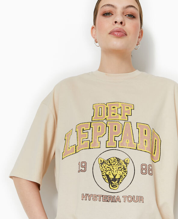 T-shirt oversize DEF LEPPARD beige - Pimkie