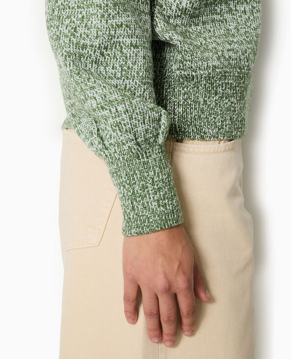 Pull oversize en maille moulinée vert kaki - Pimkie