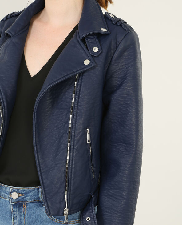 Veste biker bleu marine - Pimkie