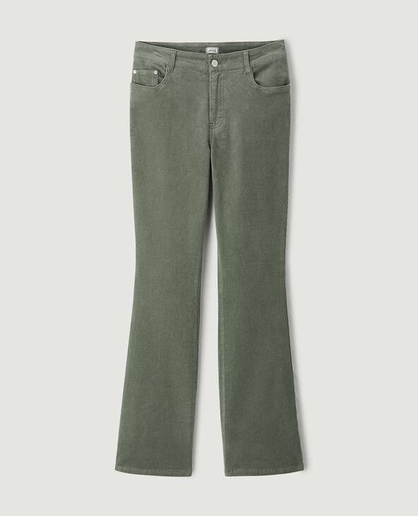 Pantalon flare en velours vert - Pimkie
