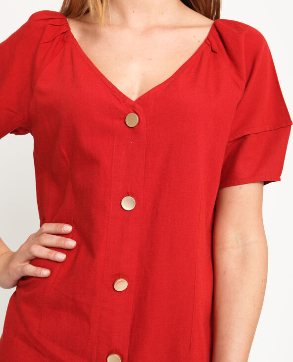 Robe boutonnée rouge - Pimkie