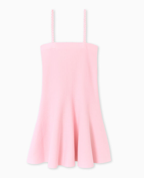 Robe patineuse en maille avec bretelles fantaisie rose - Pimkie