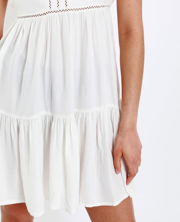Robe courte ajourée blanc - Pimkie