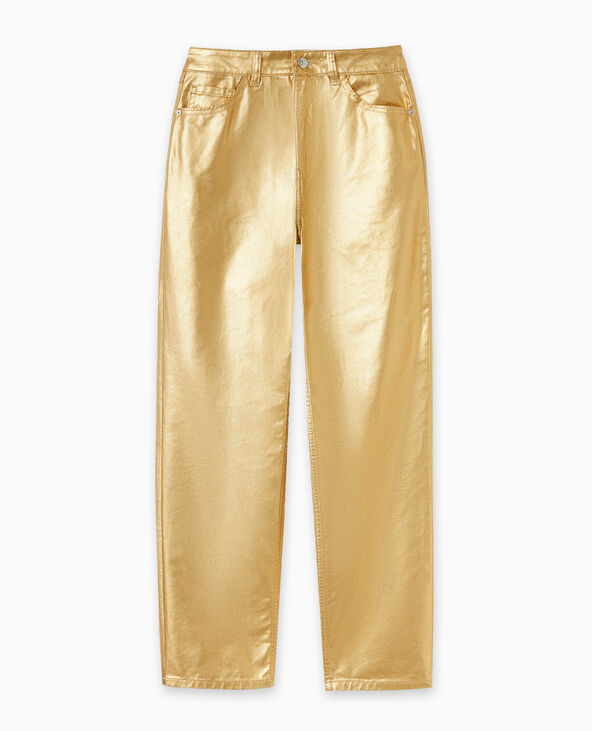 Jean droit doré taille haute doré - Pimkie