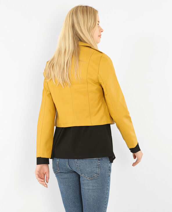 Veste simili cuir jaune 2025