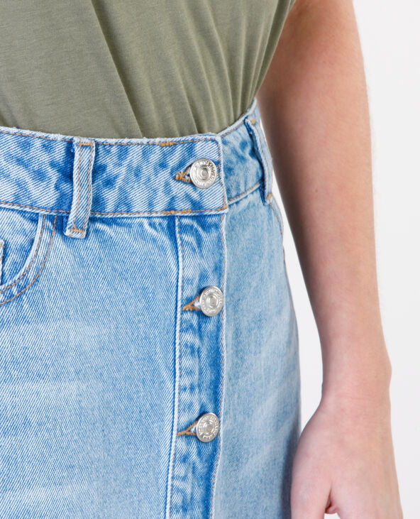 Jupe denim boutonnée bleu - Pimkie