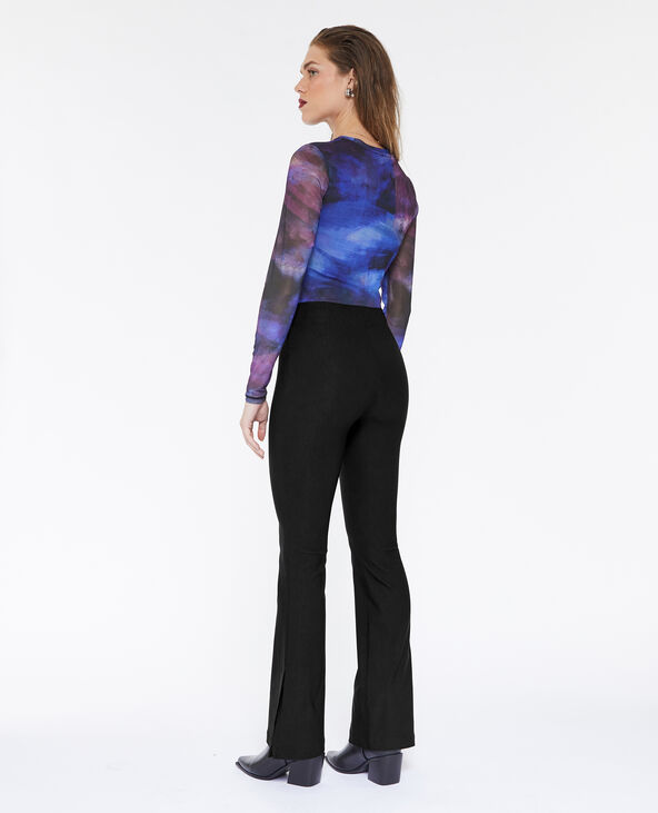 Pantalon flare en tissu stretch noir - Pimkie