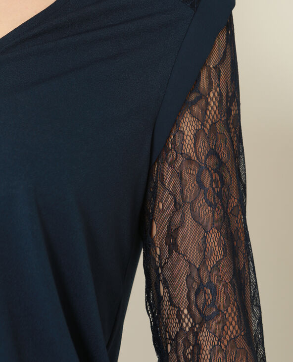Top en dentelle bleu marine - Pimkie
