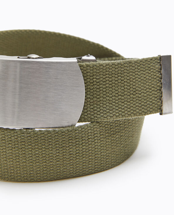 Ceinture en canvas avec boucle métallique vert kaki - Pimkie