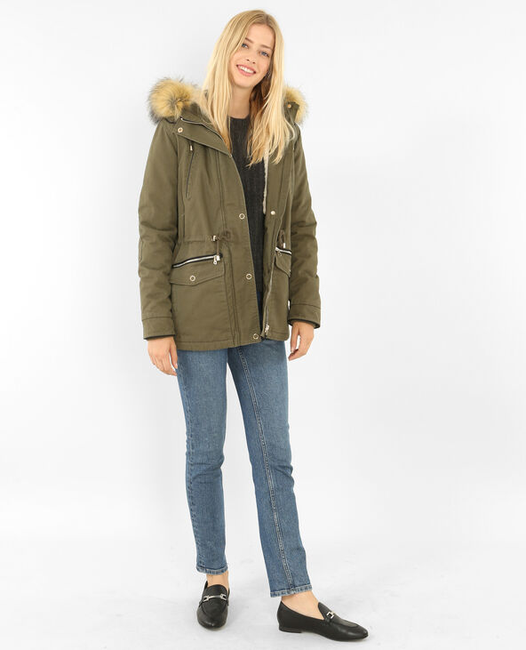 Parka longue à capuche vert kaki - Pimkie