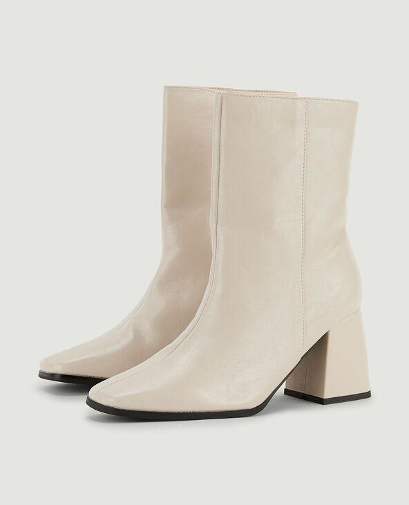 Boots à talons bouts carrés blanc - Pimkie