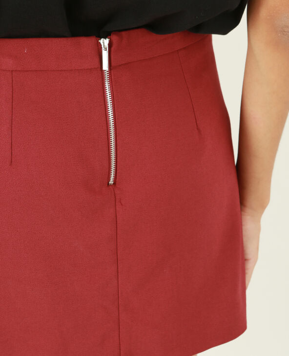 Mini jupe-short bordeaux - Pimkie