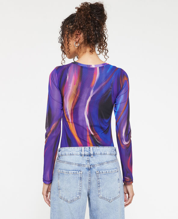 Body manches longues en tulle lilas - Pimkie