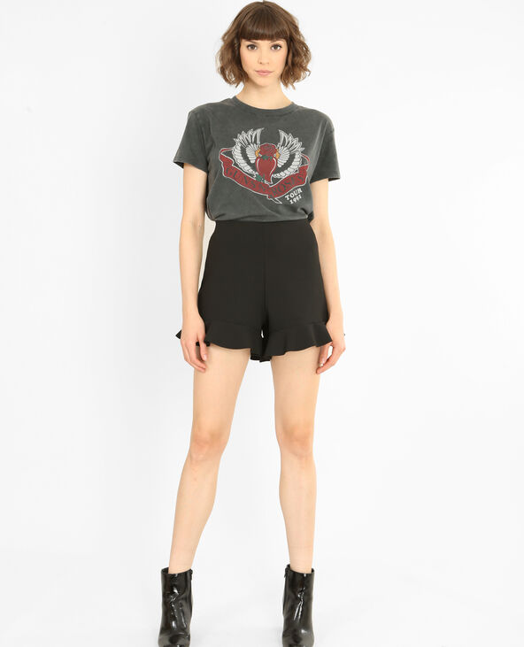 Short à volants noir - Pimkie