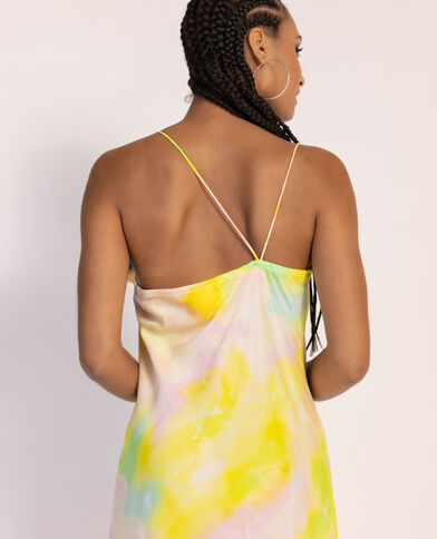 Robe courte asymétrique col bénitier jaune - Pimkie