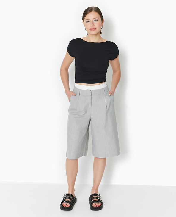 Bermuda city long et large gris clair - Pimkie