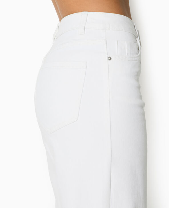 Jean wide taille haute bas coupés blanc - Pimkie