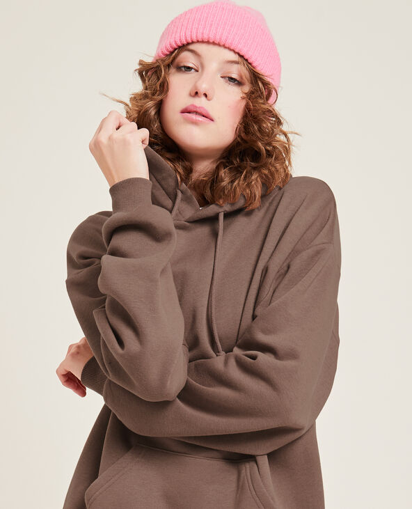 Sweat capuche oversize marron - Pimkie