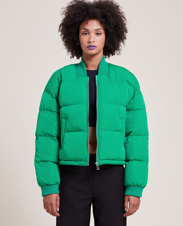 Doudoune col rond vert - Pimkie