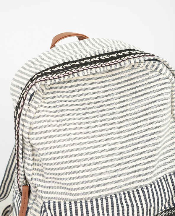 Sac à dos toile rayée blanc - Pimkie