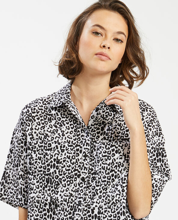 Chemisette texturée motif léopard noir - Pimkie