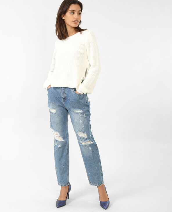 Pull fendu blanc - Pimkie