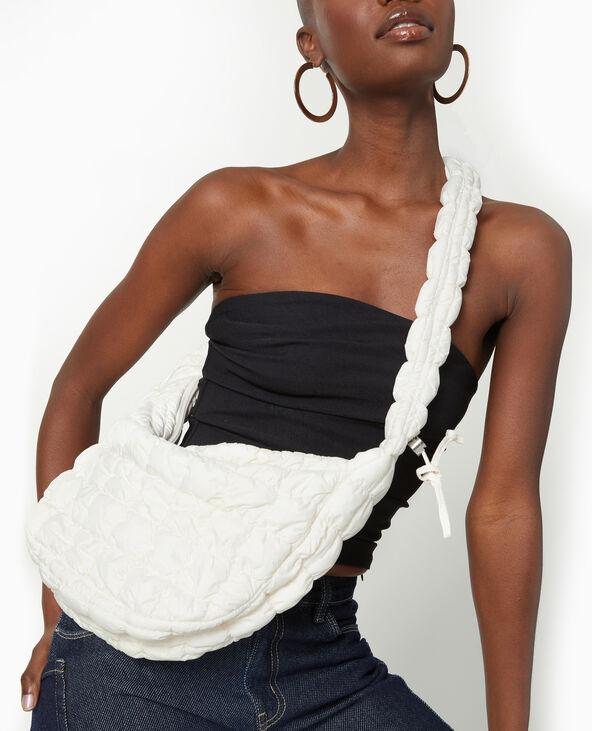 Sac besace en tissu matelassé écru - Pimkie