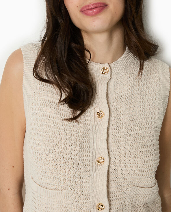 Gilet sans manches boutons métal blanc - Pimkie