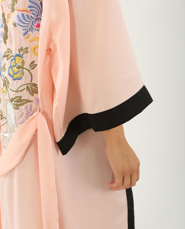 Long kimono satiné rose clair - Pimkie