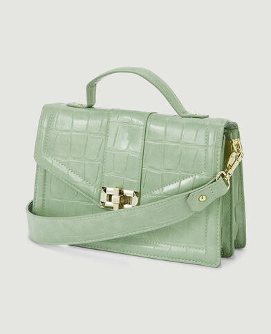 Sac boxy effet croco vert de gris - Pimkie