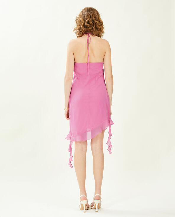 Robe courte dos-nu en tissu vaporeux rose - Pimkie