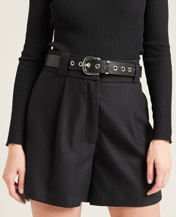Ceinture œillets métalliques noir - Pimkie