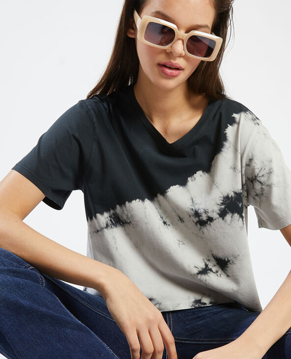 T-shirt cropped tie and dye noir - Pimkie