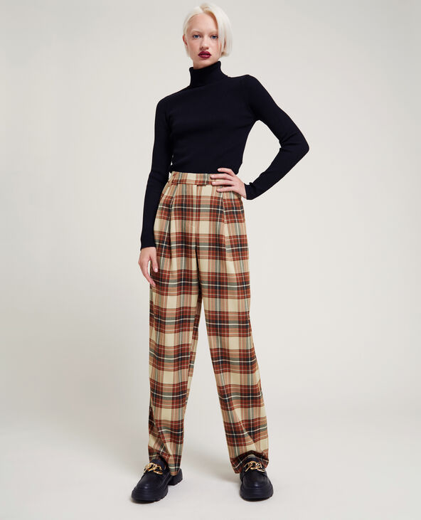 Pantalon large à pinces marron - Pimkie