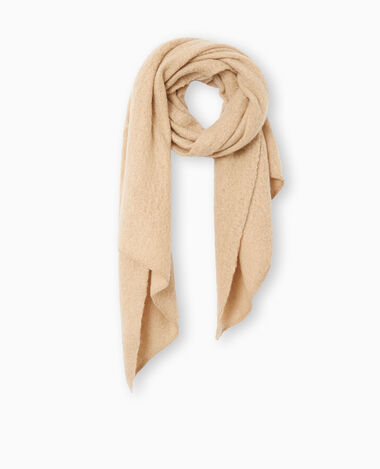 Echarpe châle en maille bouclette écru - Pimkie