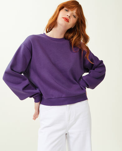 Sweat court col rond violet - Pimkie