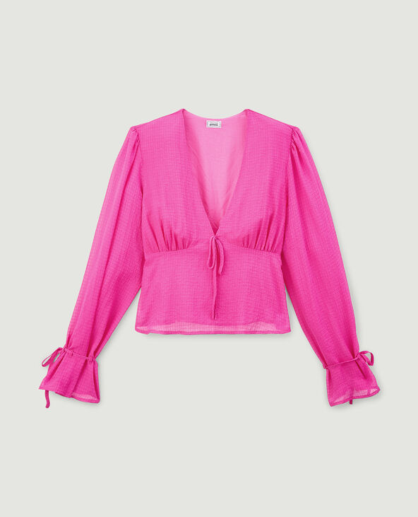 Blouse encolure V rose fuchsia - Pimkie