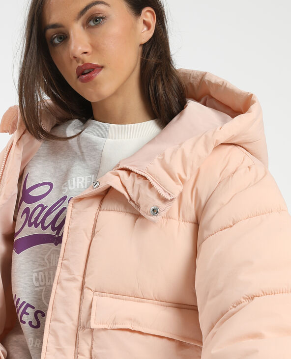 Doudoune à capuche rose - Pimkie