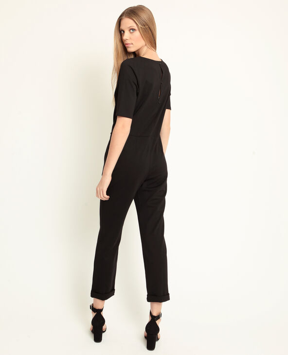 Combi-pantalon à manches courtes noir - Pimkie